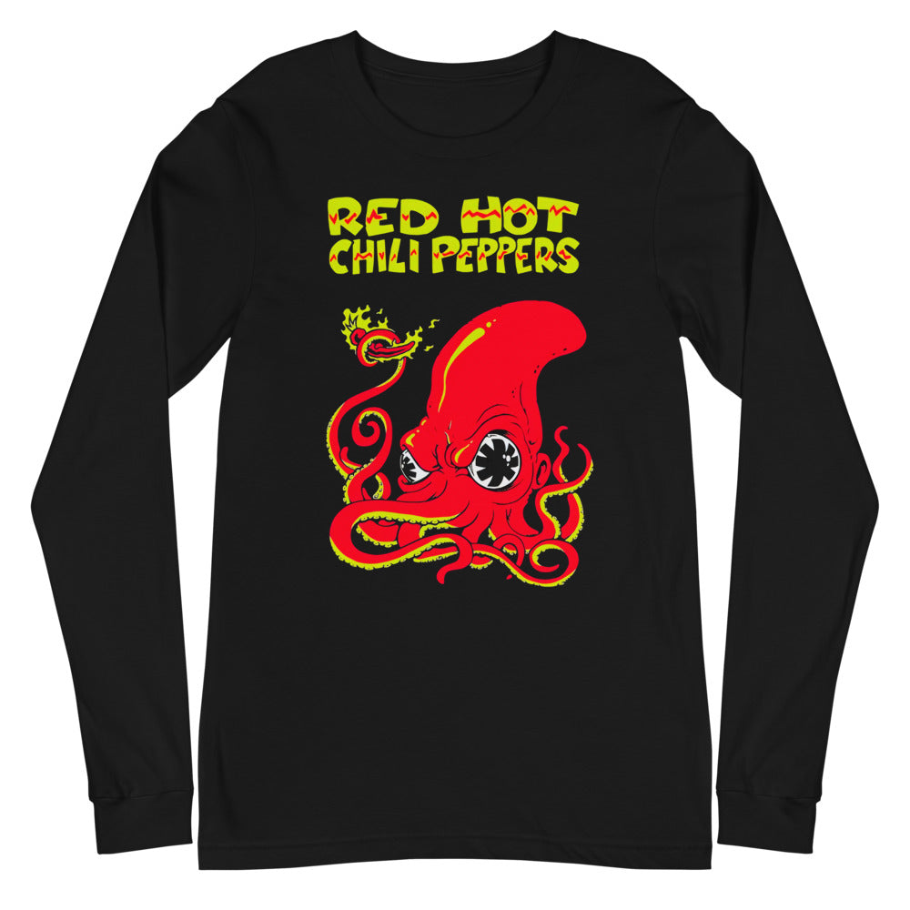 Red Hot Chili Peppers Octopus manga larga negra plano