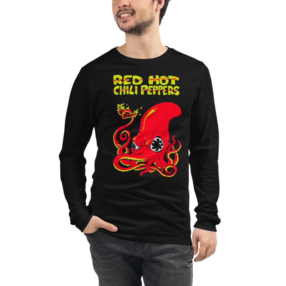 Red Hot Chili Peppers Octopus manga larga negra modelo masculino