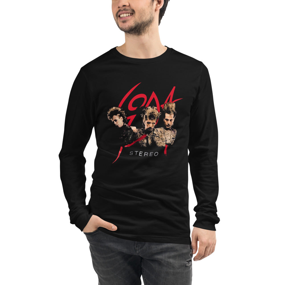 Soda Stereo Band Red Logo Photo manga larga negra modelo masculino