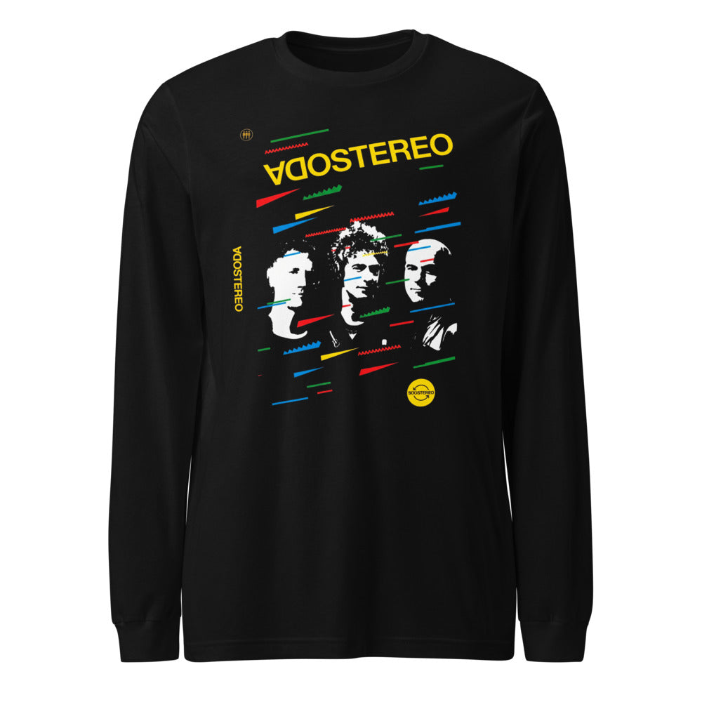 Soda Stereo Glitch VHS Cover manga larga negra frente