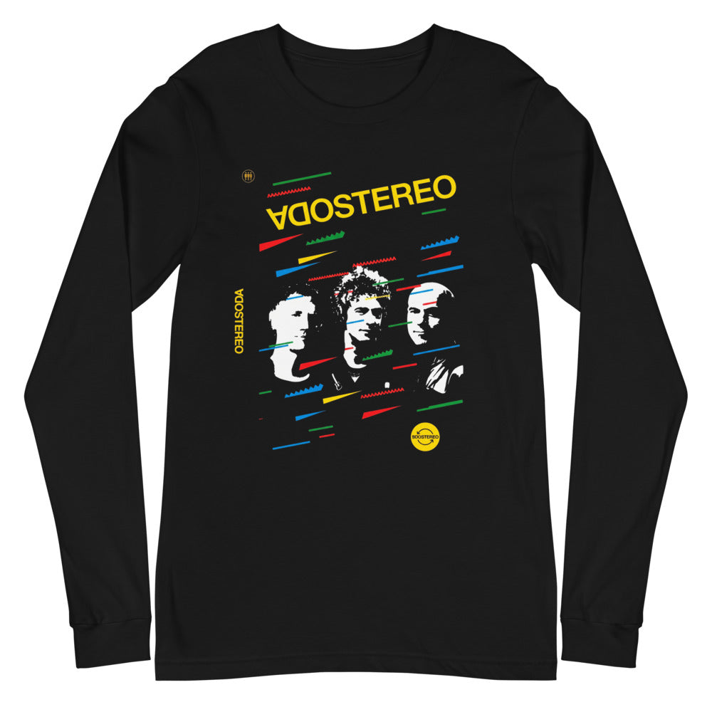 Soda Stereo Glitch VHS Cover manga larga negra plano
