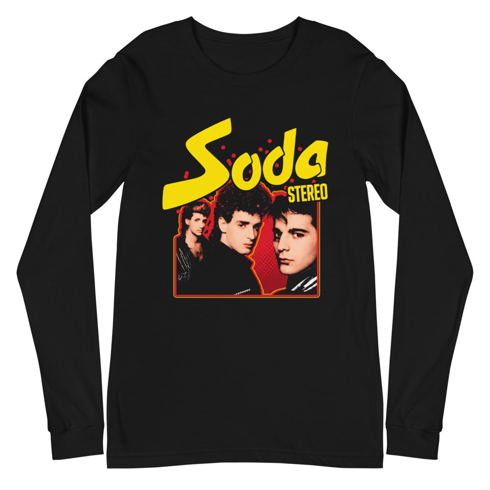 Soda Stereo Red Yellow Cover manga larga negra plano