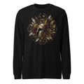 Spartan Helmet Floral Wreath manga larga negra frente