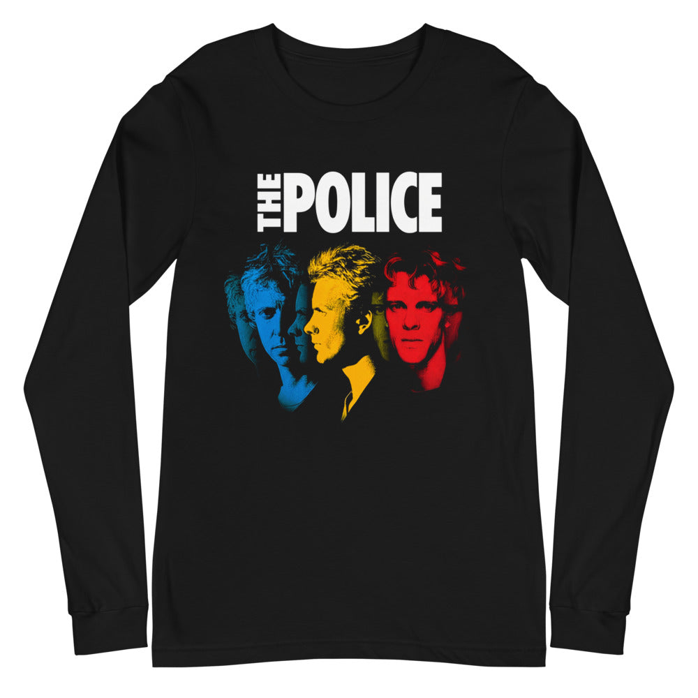The Police Band Retro manga larga negra plano