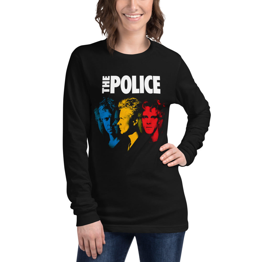 The Police Band Retro manga larga negra modelo femenina