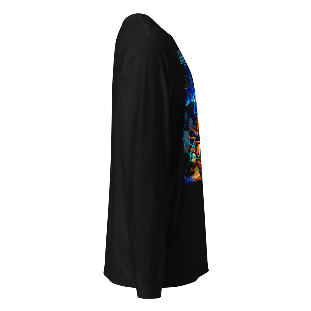Iron Maiden Eddie Graveyard Pumpkin manga larga negra lateral