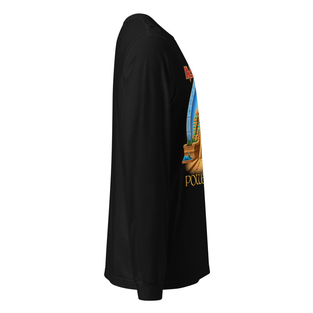 Iron Maiden Powerslave Pharaoh Circle manga larga negra lateral