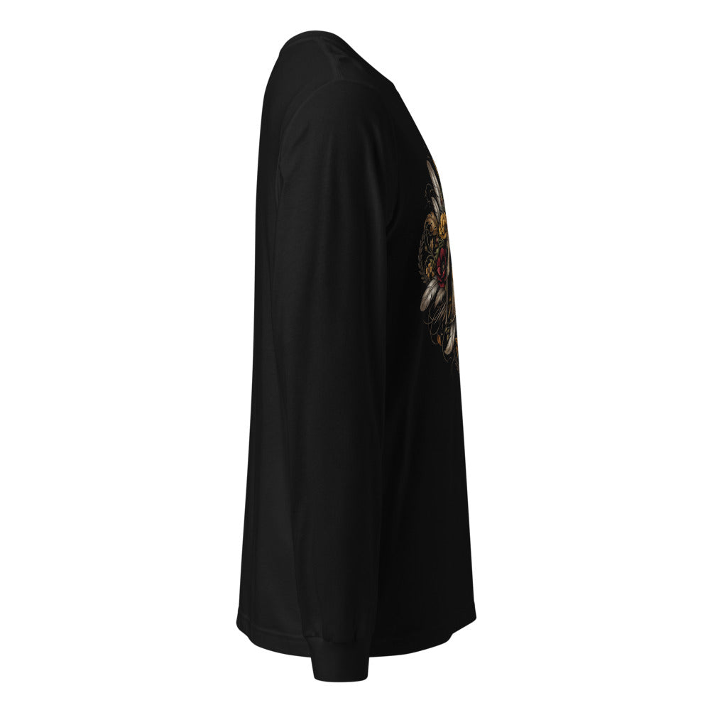 Spartan Helmet Floral Wreath manga larga negra lateral
