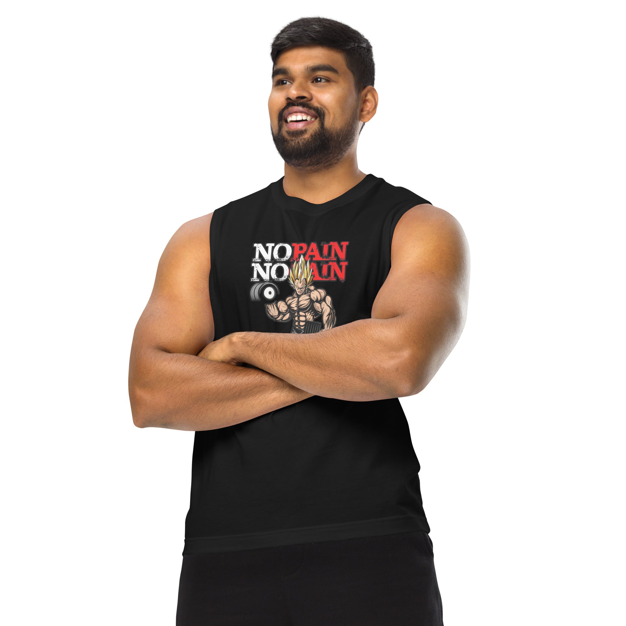 Camiseta sin mangas perfecta para entrenar, No pain Vegeta Gym comprala en línea y experimenta el mejor servicio al cliente. envíos internacionales