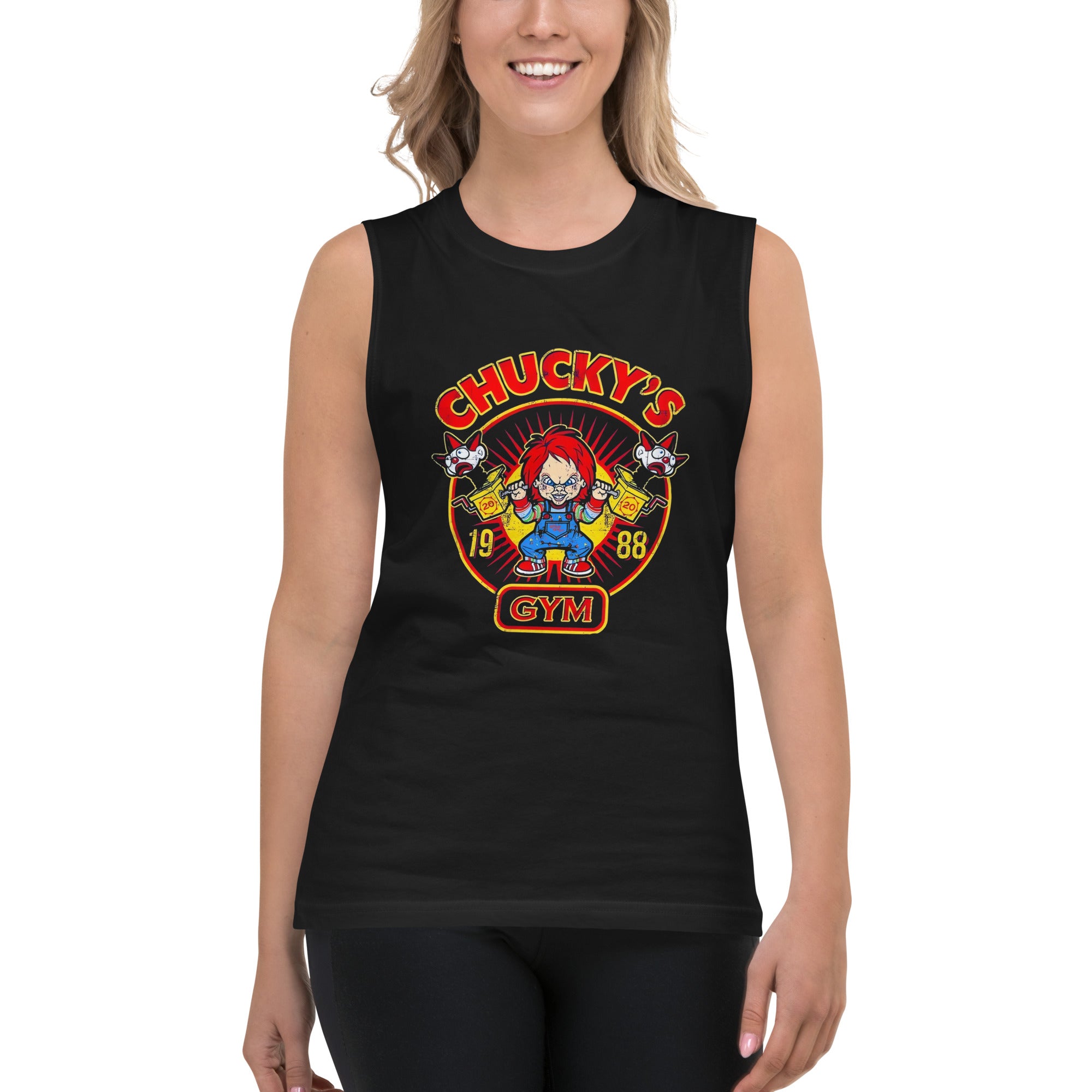 Playera sin Mangas de Chucky's Gym, Disponible en la mejor tienda online para comprar tu merch favorita, la mejor Calidad, compra Ahora en Superstar! 