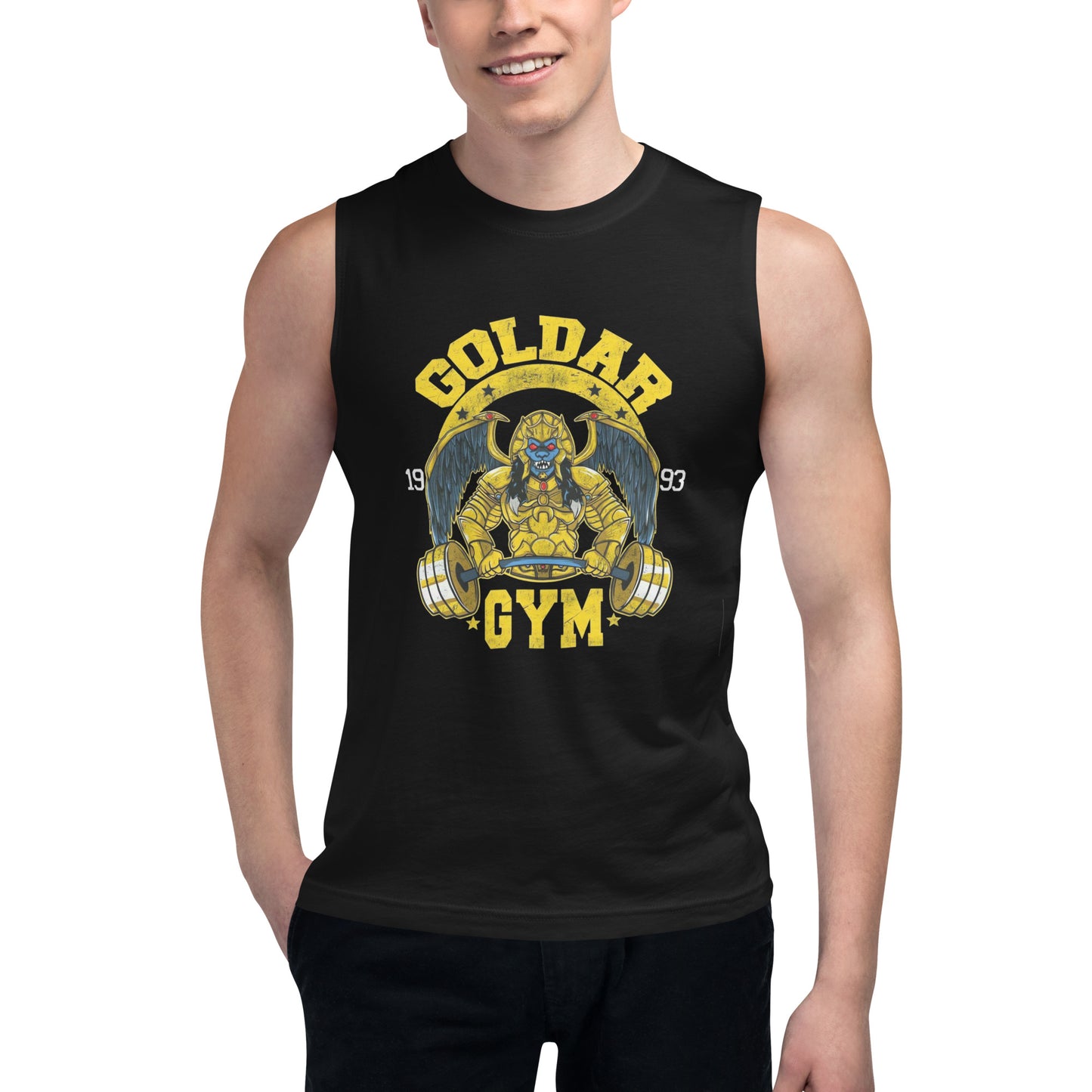 Camiseta sin Mangas Goldar Gym, Nuestras Camisetas son unisex disponibles en la mejor tienda online, compra ahora en Superstar!