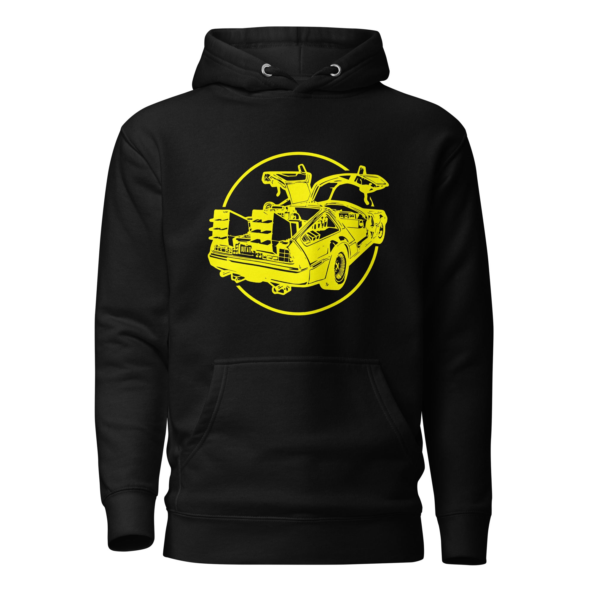 Hoodie Delorean Amarillo, Disponible en la mejor tienda online para comprar tu merch favorita, la mejor Calidad, compra Ahora en Superstar!