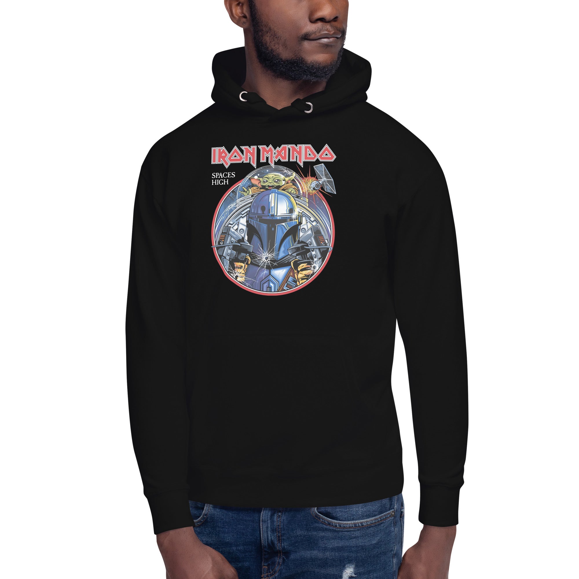 Hoodie Iron Mando Spaces high, Disponible en la mejor tienda online para comprar tu merch favorita, la mejor Calidad, compra Ahora en Superstar!