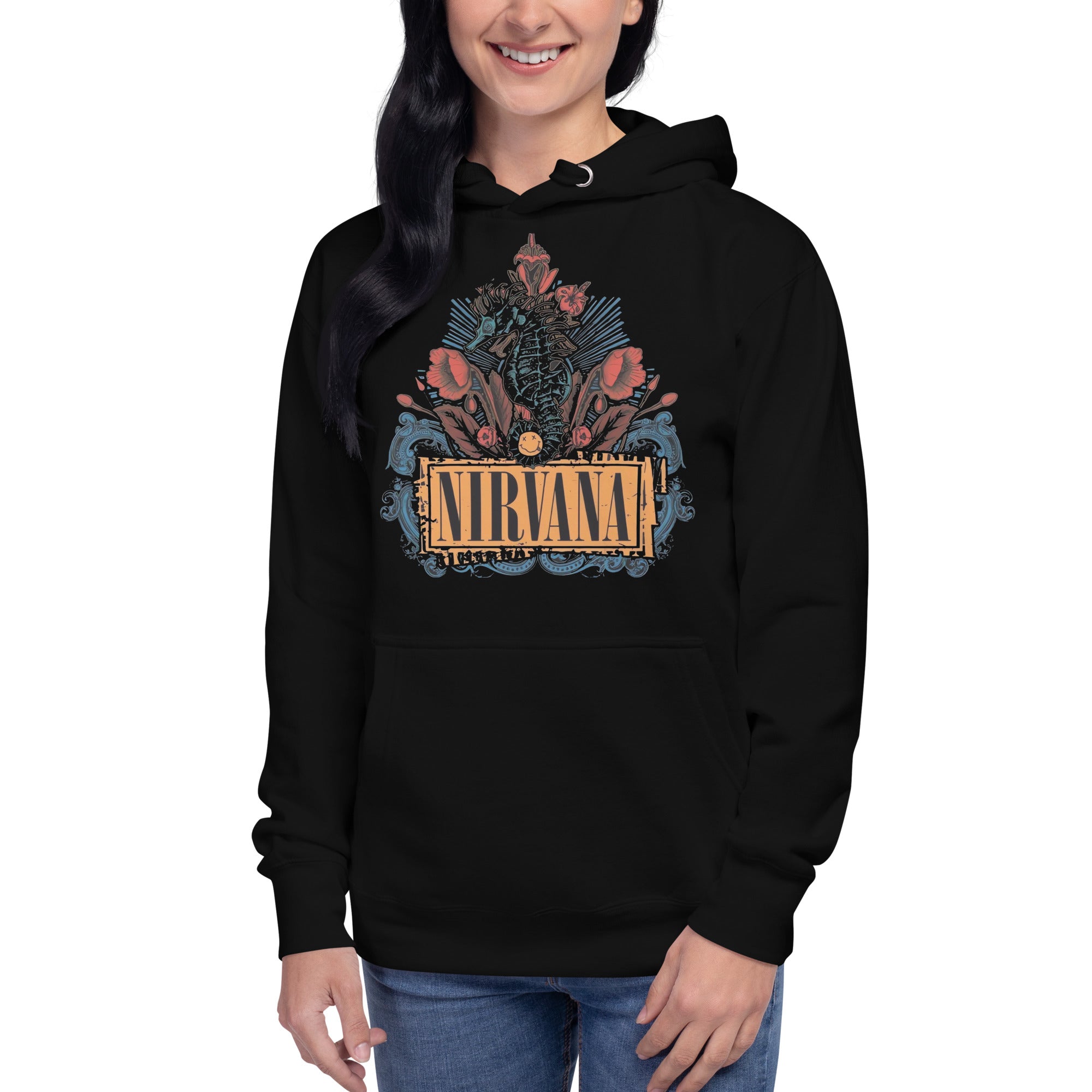 Sudadero con Capucha Nirvana Roses, Disponible en la mejor tienda online para comprar tu merch favorita, la mejor Calidad, compra Ahora en Superstar!
