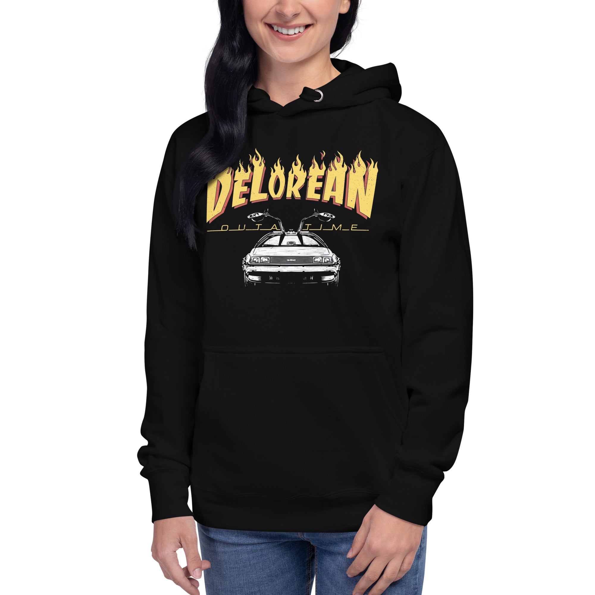 Hoodie Delorean Fire Disponible en la mejor tienda online para comprar tu merch favorita, la mejor Calidad, compra Ahora en Superstar!