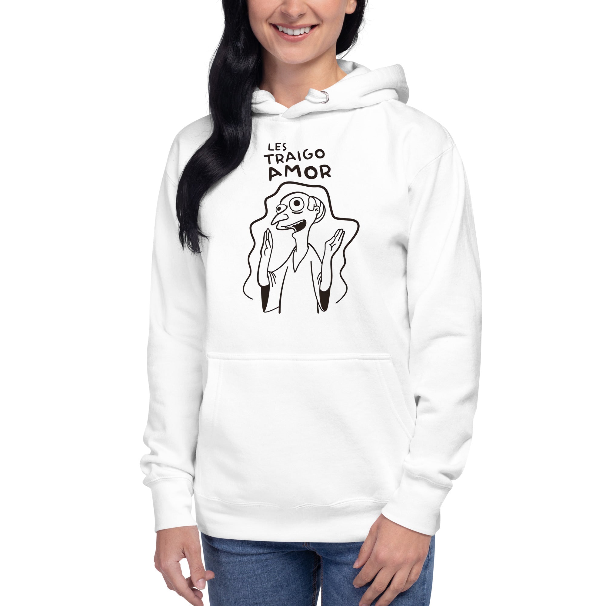 Hoodie Les Traigo Amor, Disponible en la mejor tienda online para comprar tu merch favorita, la mejor Calidad, compra Ahora en Superstar!
