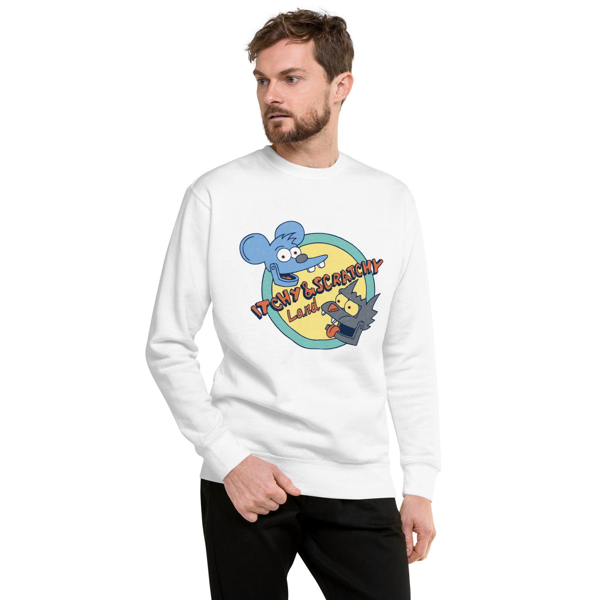 Suéter Itchy and Scratchy, Disponible en la mejor tienda online para comprar tu merch favorita, la mejor Calidad, compra Ahora!