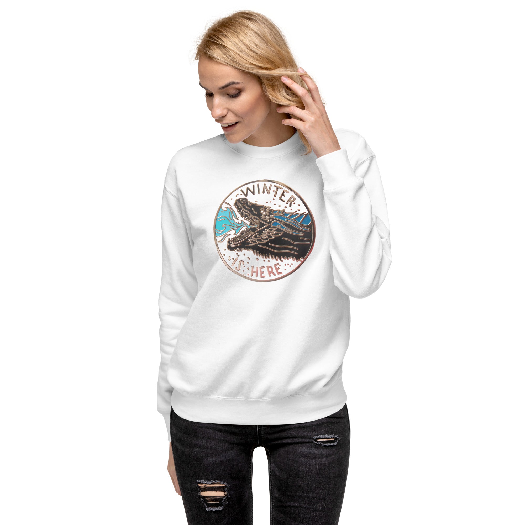 Sudadero Winter is Here, Sudadera gruesa y de abrigo que te mantendrá caliente en los meses más fríos. Ha sido preencogida, tiene un corte clásico
