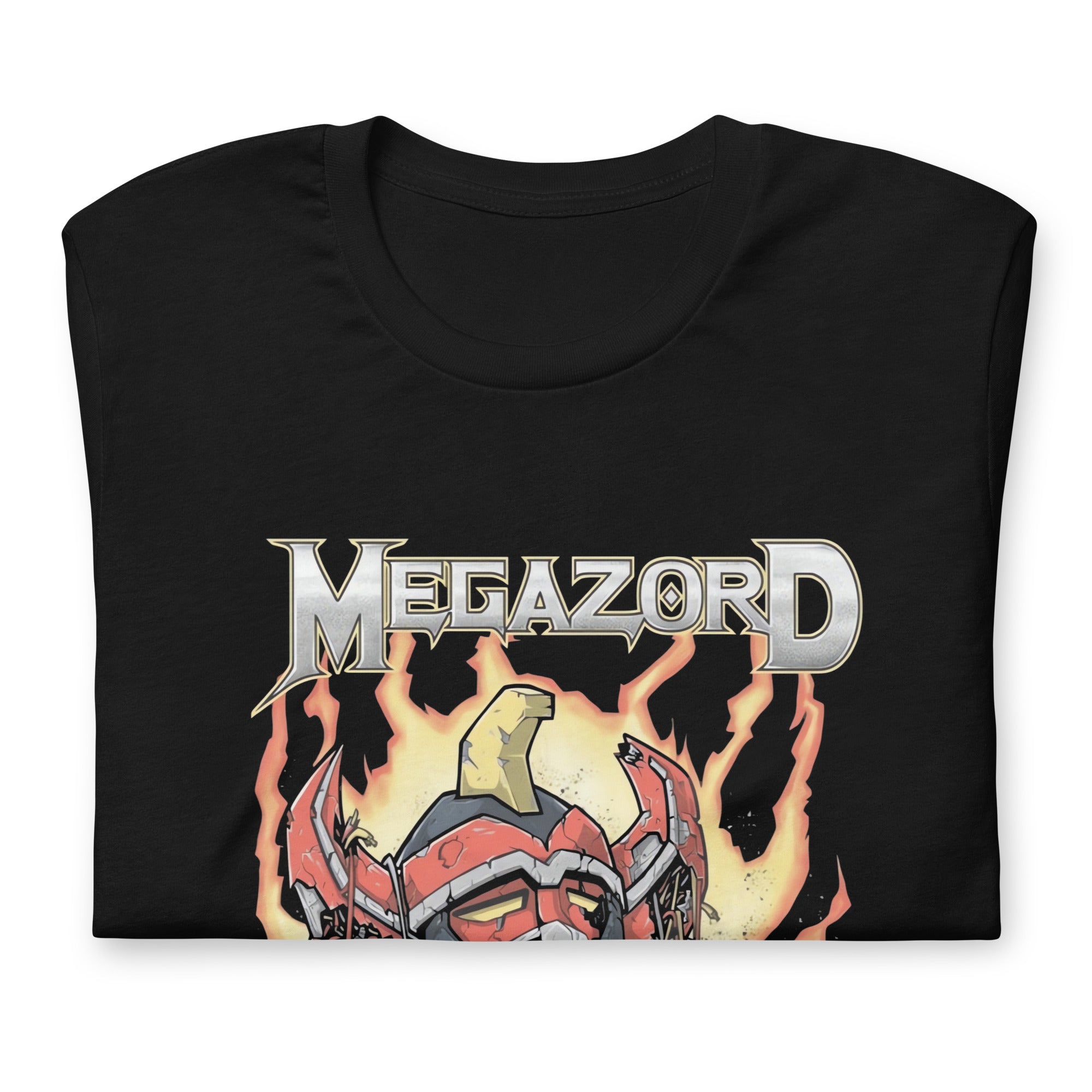 Playera Megazord, Es un producto de ropa que es ideal para los fanáticos de Los Power Rangers y Megadeth. Disponible en tallas y opciones de envío.