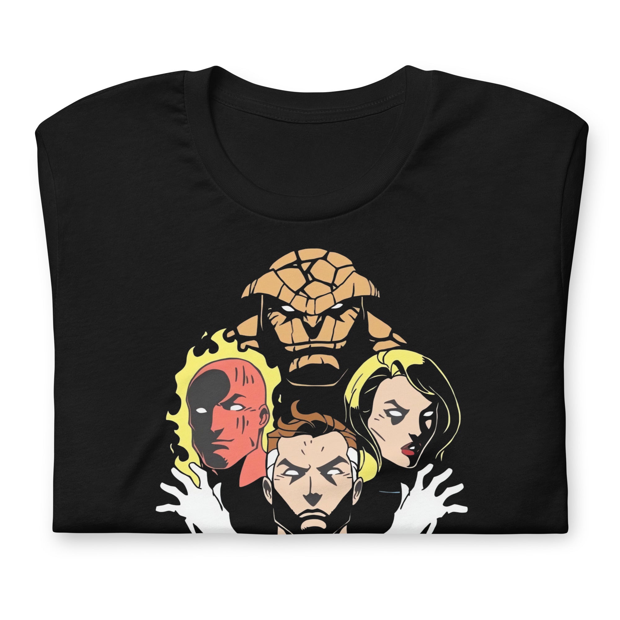¡Te presentamos nuestra nueva playera inspirada en uno de los equipos de superhéroes más emblemáticos de Marvel! Camiseta de Los 4 fantásticos 