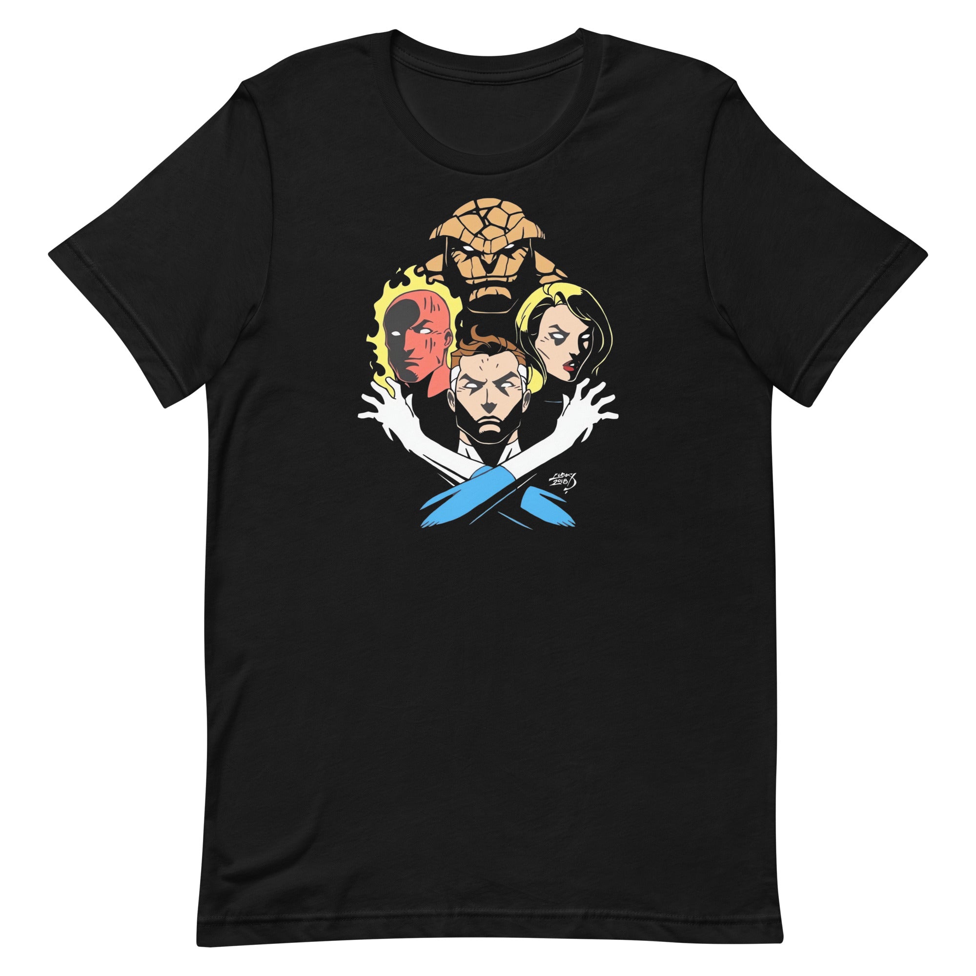 ¡Te presentamos nuestra nueva playera inspirada en uno de los equipos de superhéroes más emblemáticos de Marvel! Camiseta de Los 4 fantásticos 