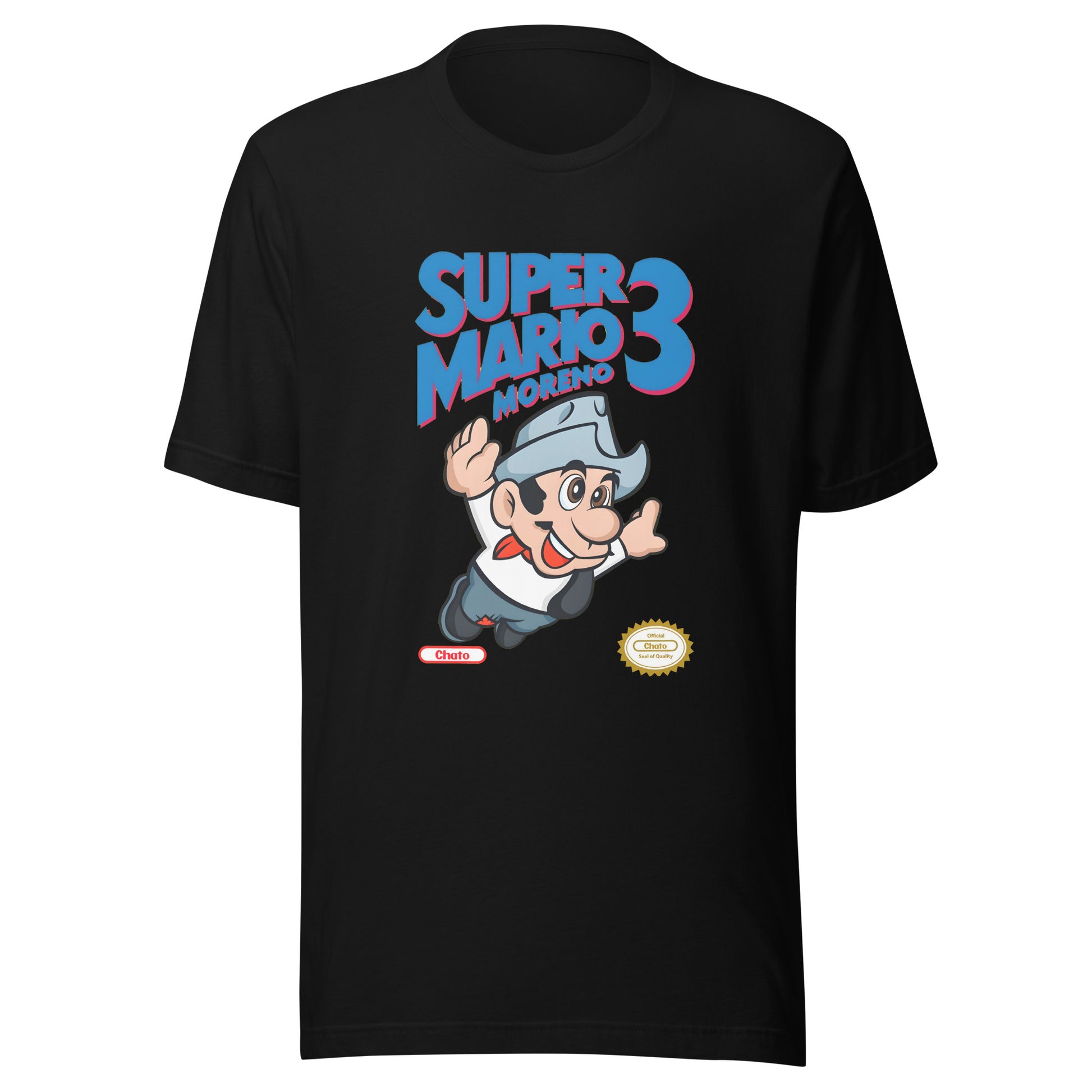 Camiseta de Super Mario Moreno, Es un producto de ropa que es ideal para los fanáticos de Cantinflas y Mario Bross que deseen mostrar su amor.
