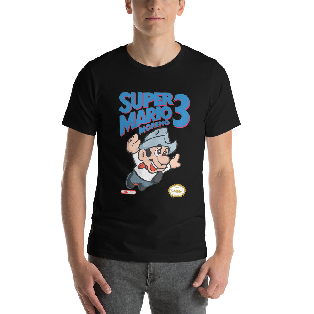 Camiseta de Super Mario Moreno, Es un producto de ropa que es ideal para los fanáticos de Cantinflas y Mario Bross que deseen mostrar su amor.