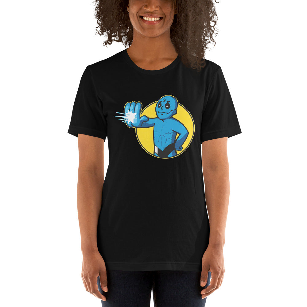 Camiseta Dr. Manhattan, nuestras opciones de playeras son Unisex. disponible en Superstar. Compra y envíos internacionales.