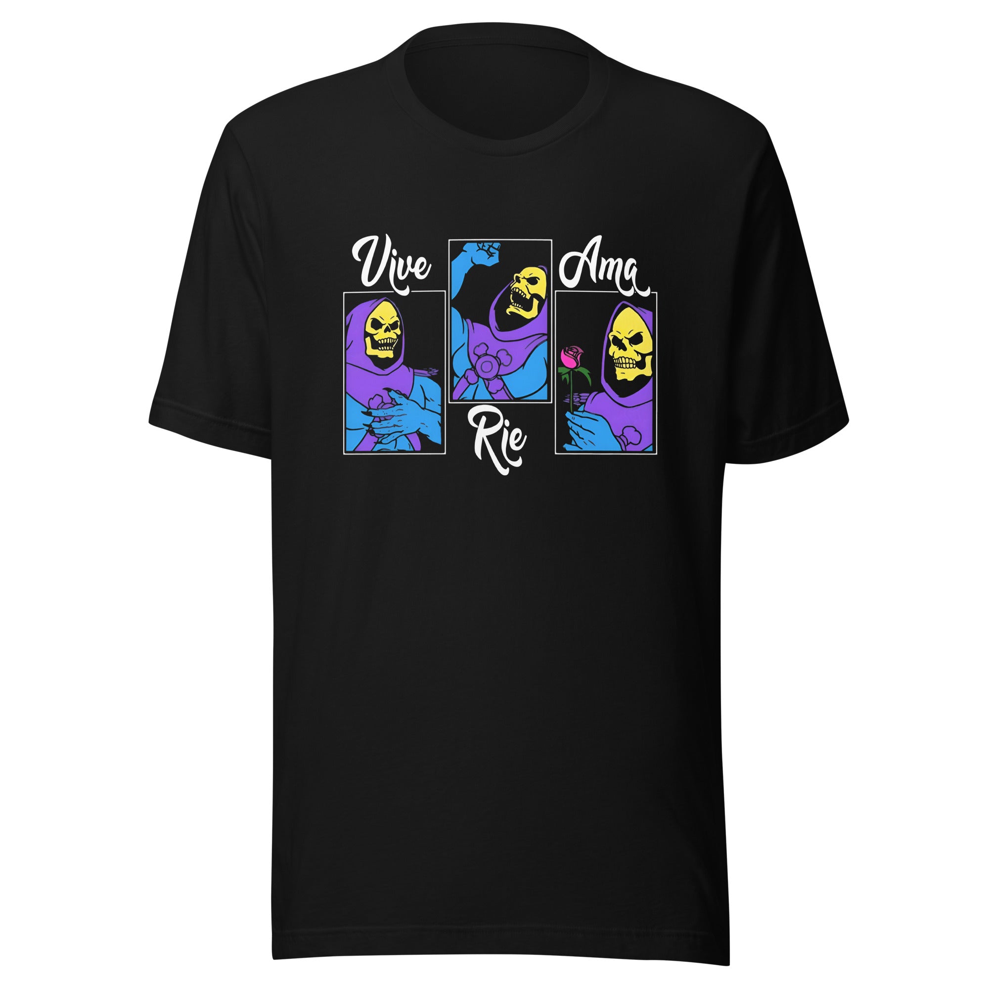 Camiseta Skeletor Vive, Rie y Ama, Disponible en la mejor tienda online para comprar tu merch favorita, la mejor Calidad, compra Ahora en Superstar! 