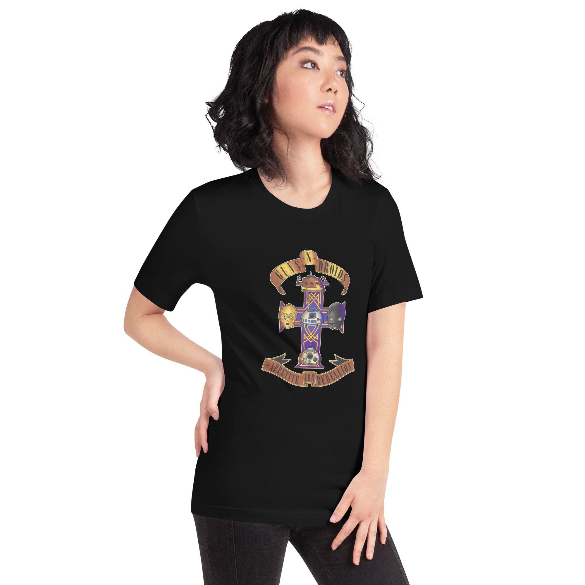 ¡Compra el mejor merchandising en Superstar! Encuentra diseños únicos y de alta calidad, Playera de Gun's N Droids Solo en Superstar.