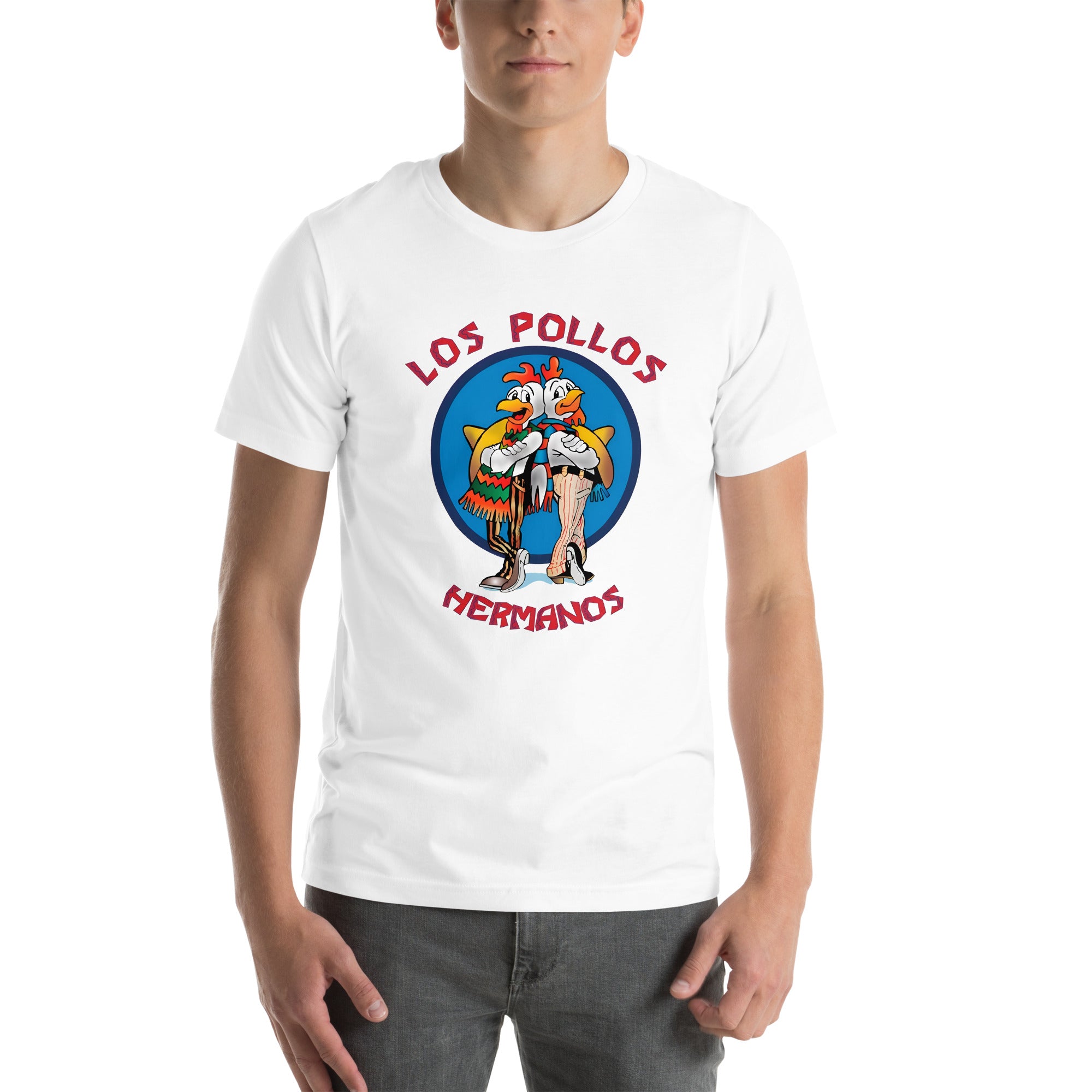¡Compra el mejor merchandising en Superstar! Encuentra diseños únicos y de alta calidad, Playera blanca de Los Pollos Hermanos