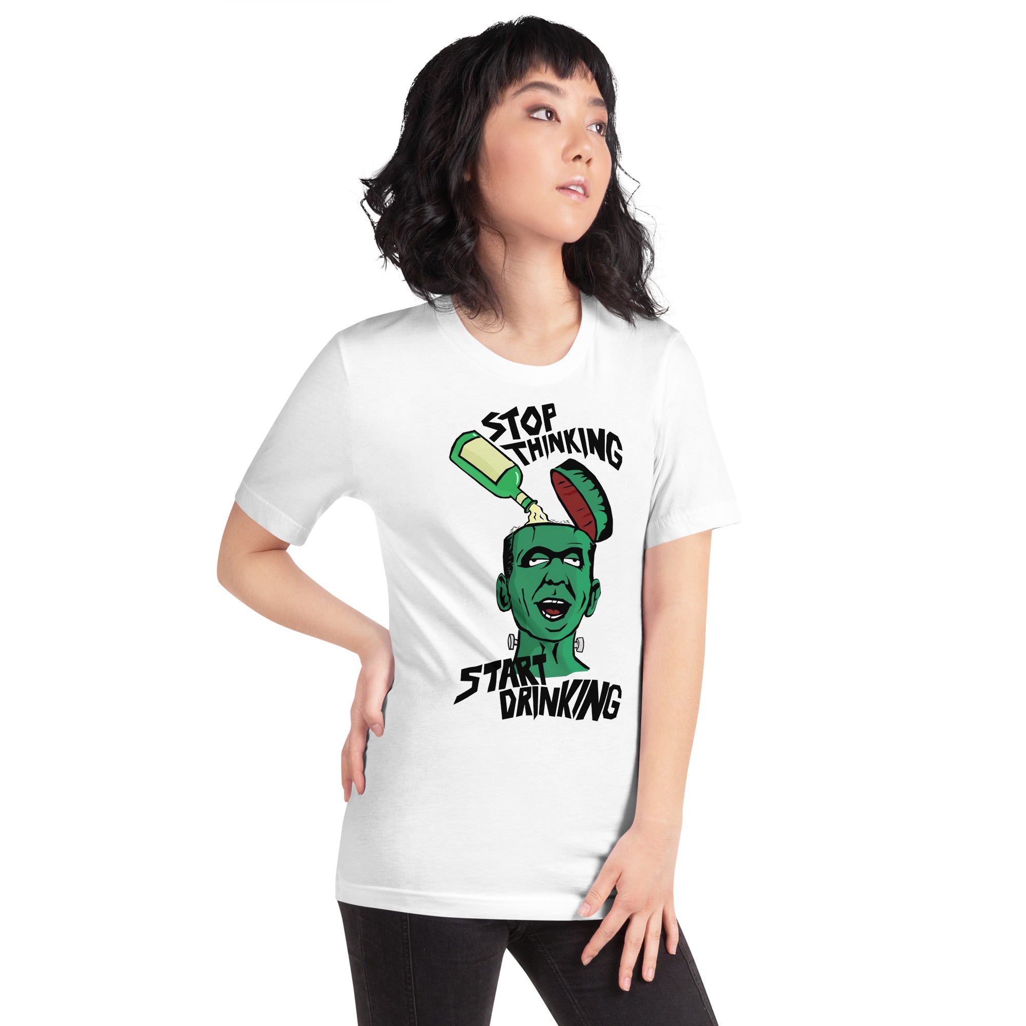Camiseta Stop Thinking, Disponible en la mejor tienda online para comprar tu merch favorita, la mejor Calidad, compra Ahora en Superstar! 