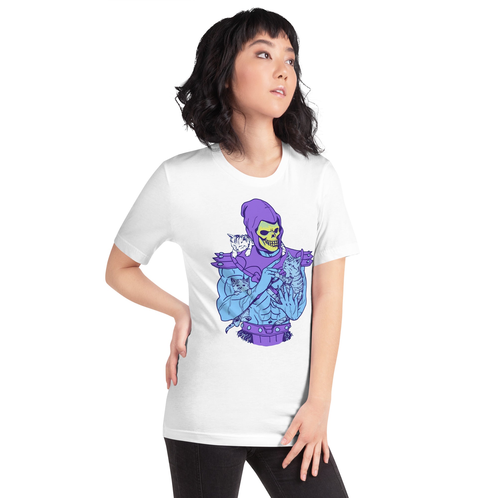 Camiseta Skeletor Cat, Disponible en la mejor tienda online para comprar tu merch favorita, la mejor Calidad, compra Ahora en Superstar! 