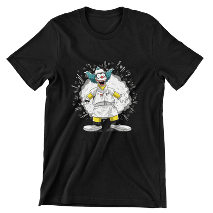 Krusty el Payaso Es un producto de ropa que es ideal para los fanáticos de los Simpsons y el Joker de Batman que deseen mostrar su amor de manera divertida y original.