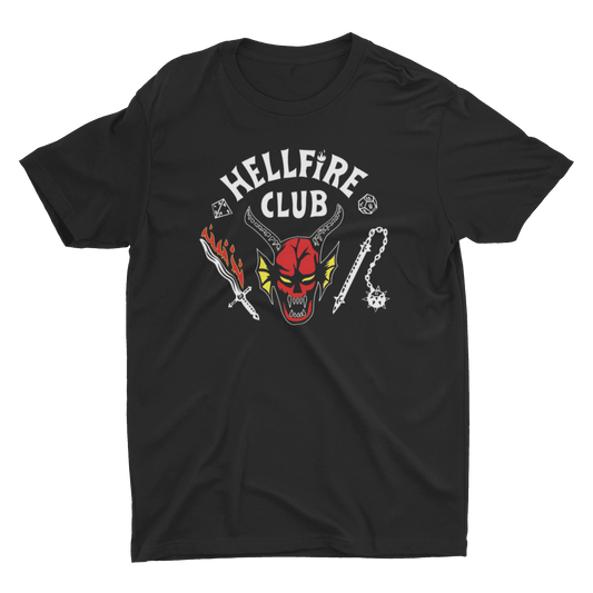 Playera de Hellfire Club Negro, El mejor lugar para conseguir camisetas de Stranger Things en Guatemala.