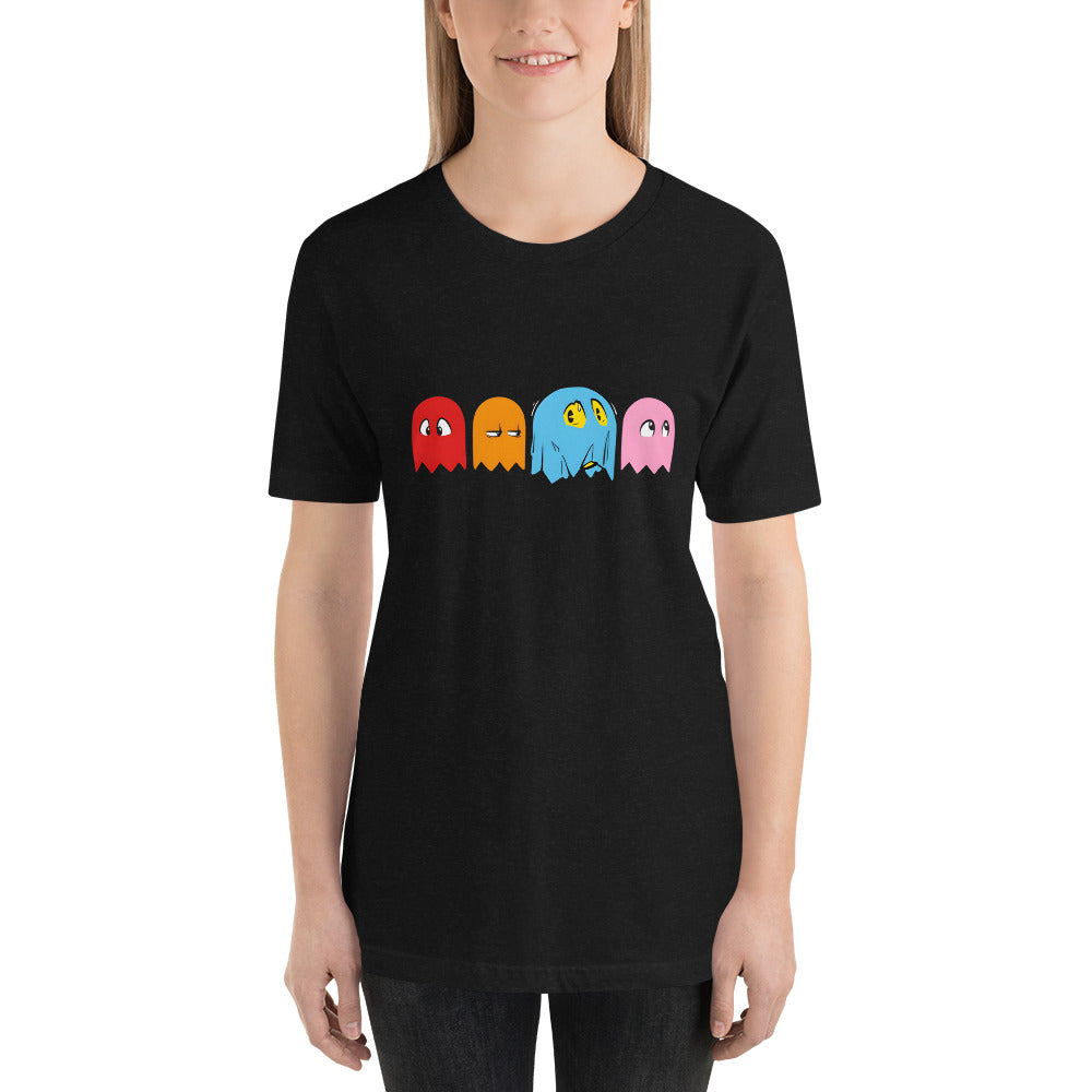 Pac- Man Phantom, nuestras opciones de playeras son Unisex. envíos a toda Guatemala, diferentes opciones de Pago.