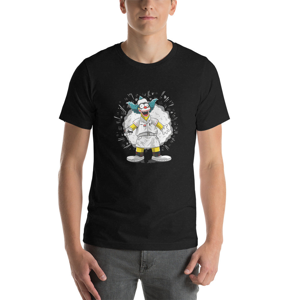 Krusty el Payaso Es un producto de ropa que es ideal para los fanáticos de los Simpsons y el Joker de Batman que deseen mostrar su amor de manera divertida y original.