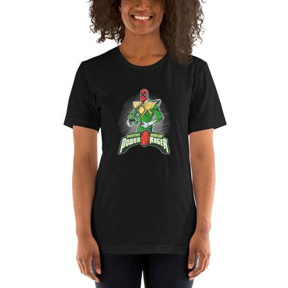 Playera Green Ranger (?) Es un producto de ropa que es ideal para los fanáticos de Power Rangers y Deadpool que deseen mostrar su amor de manera divertida y original.