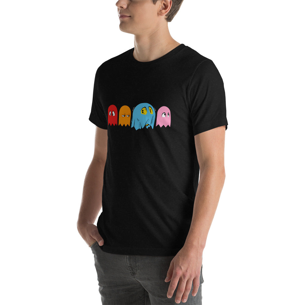 Pac- Man Phantom, nuestras opciones de playeras son Unisex. envíos a toda Guatemala, diferentes opciones de Pago.