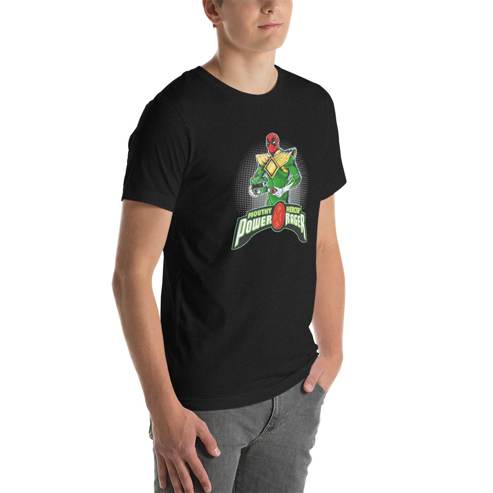 Playera Green Ranger (?) Es un producto de ropa que es ideal para los fanáticos de Power Rangers y Deadpool que deseen mostrar su amor de manera divertida y original.