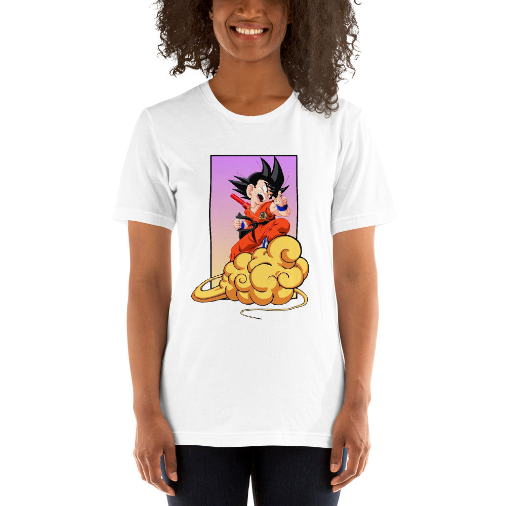 Revive la aventura y la emoción de la juventud de Gokú con nuestra playera de Gokú Kid. Con su diseño que muestra a Gokú sobre su nube voladora