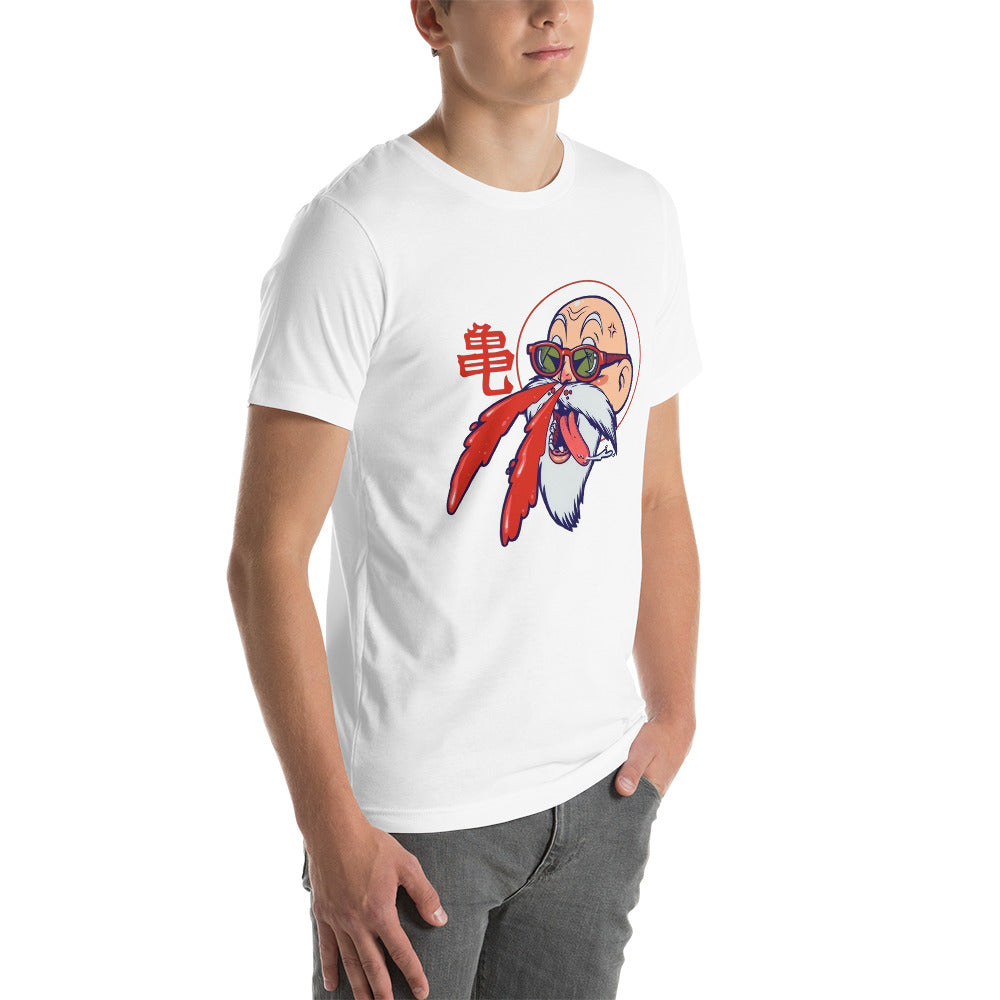 La playera Maestro Roshi es una prenda que homenajea a uno de los personajes más queridos de la serie de anime Dragon Ball.